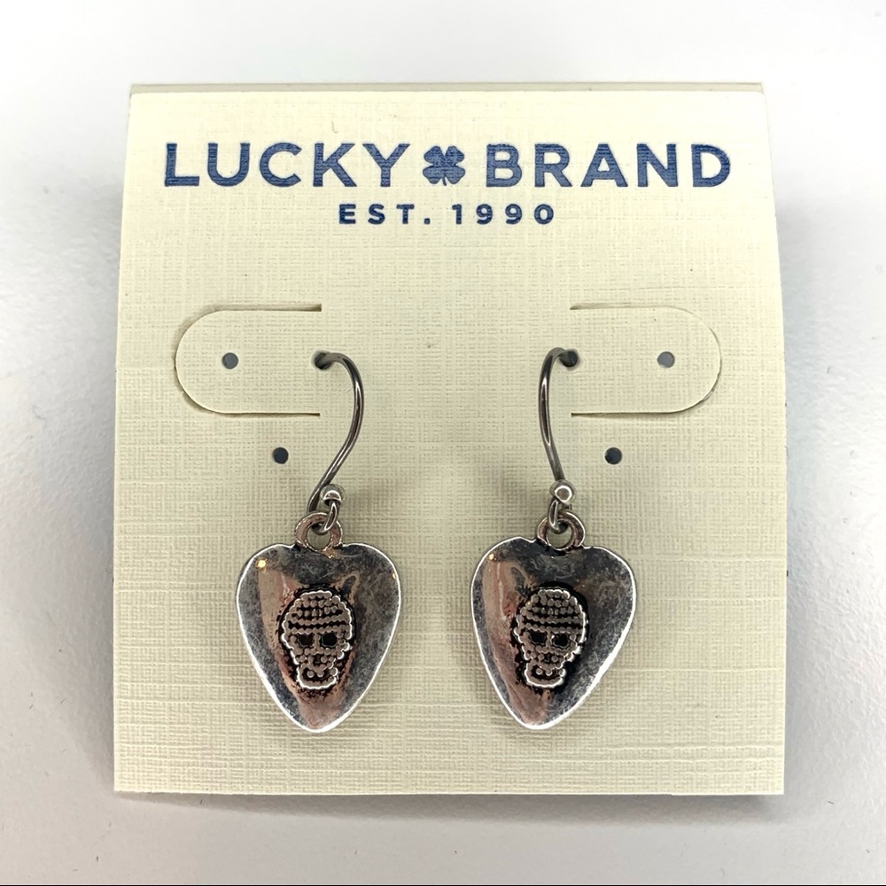 Lucky Brand Silver Heart Earrings
